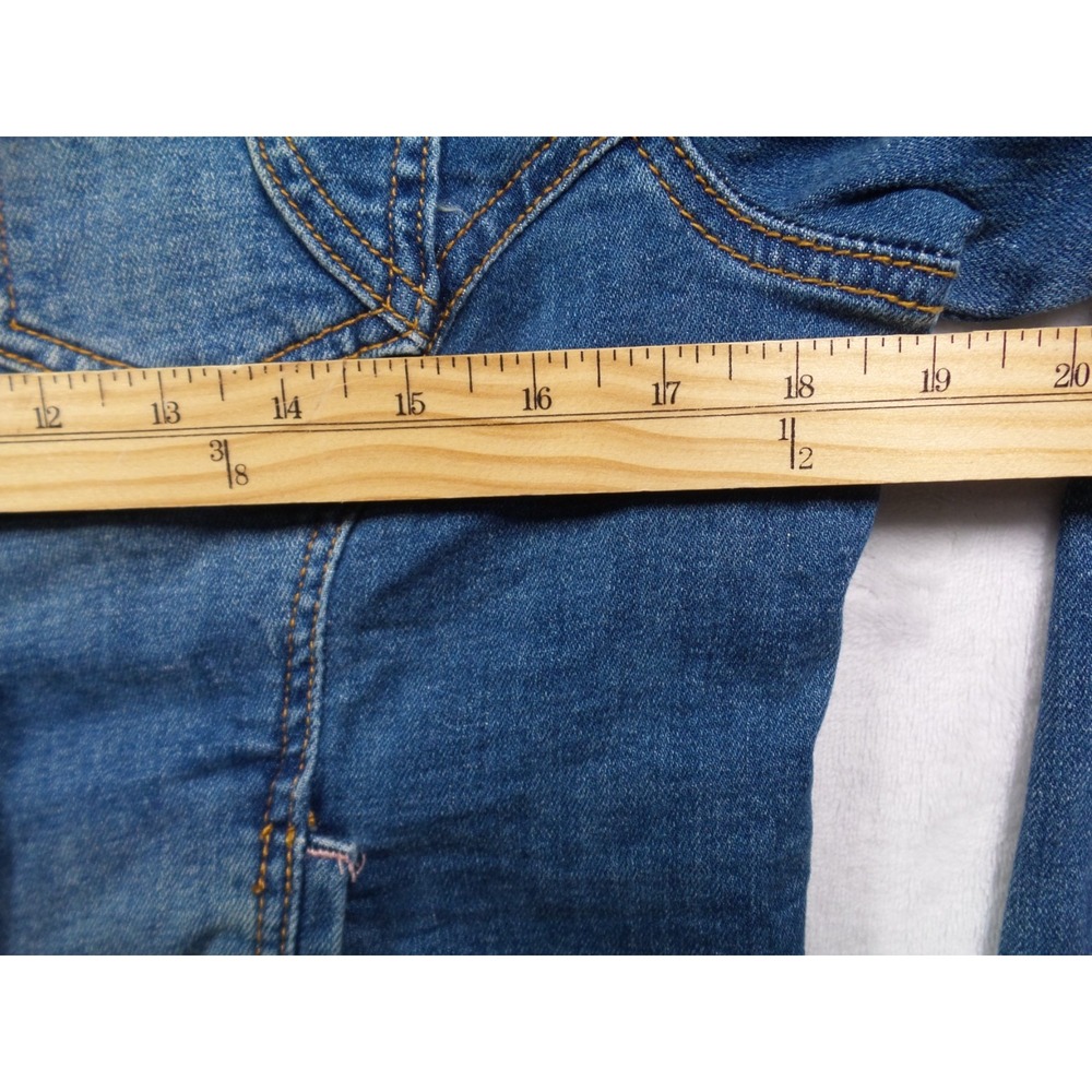 Anthropologie Pilcro Jacket Womens Size L Petite Blue Denim Raw Hem Button Up - Picture 8 of 14
